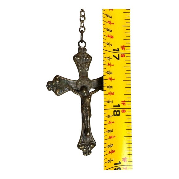 Vintage Catholic Rosary Amethyst Purple Glass Beads St Charles Prayer Necklace - Picture 4 of 14